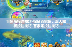 百家乐投注技巧-探秘百家乐，深入解析投注技巧-百家乐投注技巧