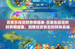 百家乐投资财务明细表-百家乐投资的财务明细表，洞悉投资背后的财务真相-百家乐投资财务明细表