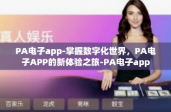 PA电子app-掌握数字化世界，PA电子APP的新体验之旅-PA电子app