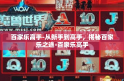 百家乐高手-从新手到高手，揭秘百家乐之途-百家乐高手