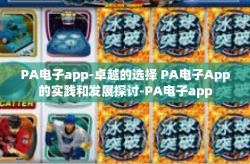 PA电子app-卓越的选择 PA电子App的实践和发展探讨-PA电子app