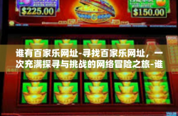 谁有百家乐网址-寻找百家乐网址，一次充满探寻与挑战的网络冒险之旅-谁有百家乐网址