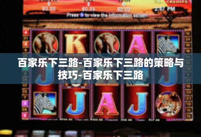 百家乐下三路-百家乐下三路的策略与技巧-百家乐下三路