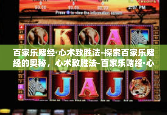 百家乐赌经·心术致胜法-探索百家乐赌经的奥秘，心术致胜法-百家乐赌经·心术致胜法