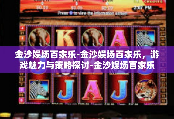 金沙娱场百家乐-金沙娱场百家乐，游戏魅力与策略探讨-金沙娱场百家乐
